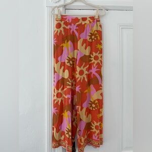 Rose & Olive Multicolor Printed Wide Leg Pants